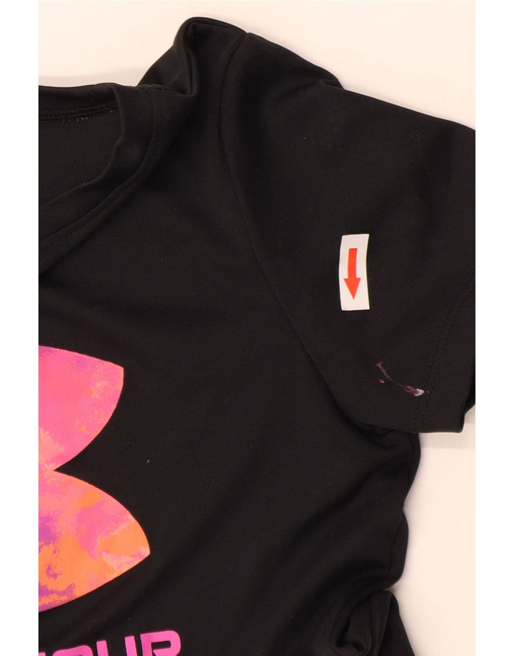 Tricou grafic Under Armour pentru fete Top 9-10 ani Poliester negru mediu