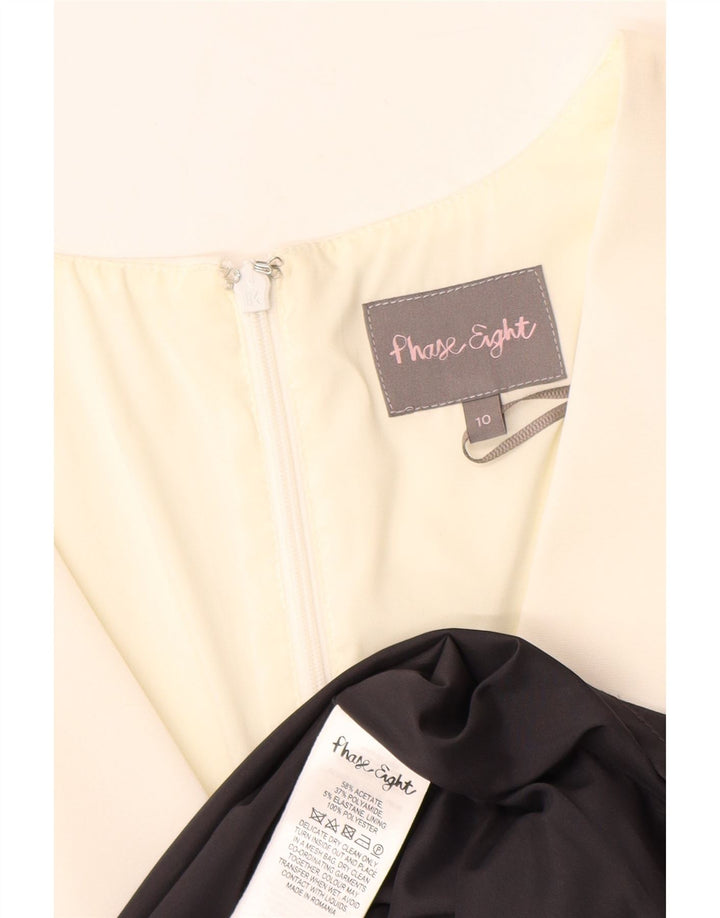 PHASE EIGHT Rochie teacă pentru femei UK 10 Mic Negru Colorblock Acetat