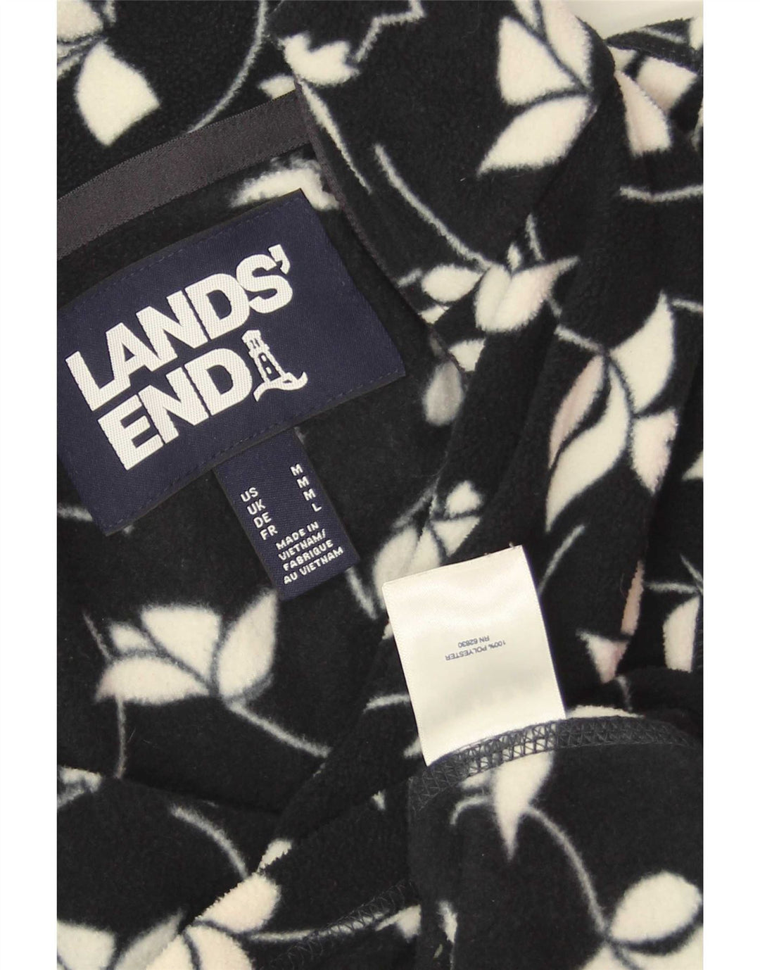 Jachetă polară pentru femei Lands End UK 14 Medium Bluemarin Floral Poliester