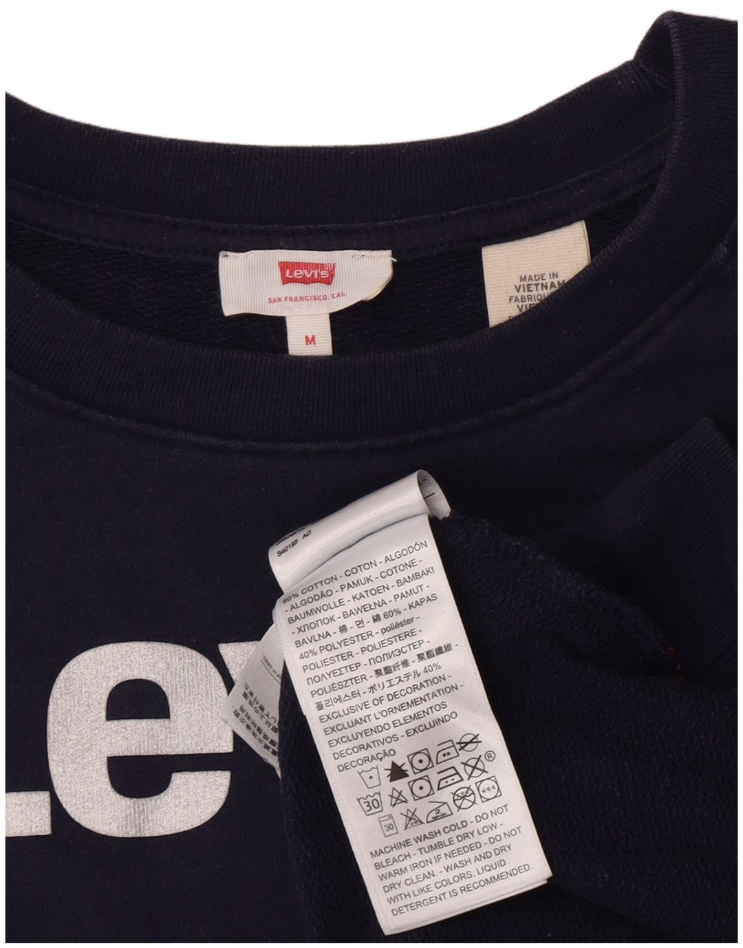 Pulover Levi's pentru damă cu grafică, UK 14, bumbac, albastru bleumarin mediu