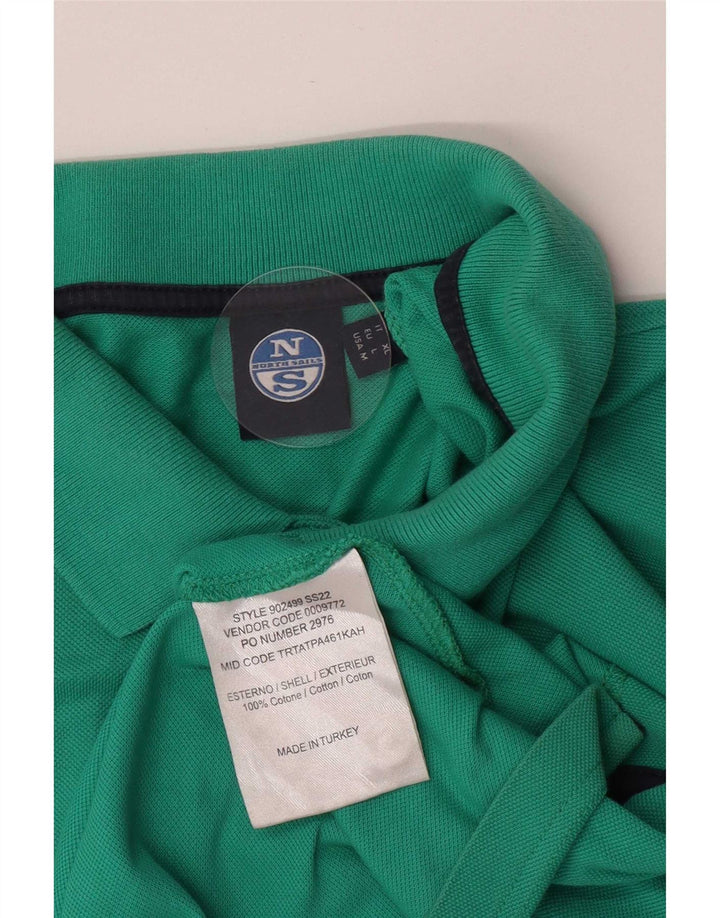 Tricou polo pentru bărbați North Sails, bumbac verde mare