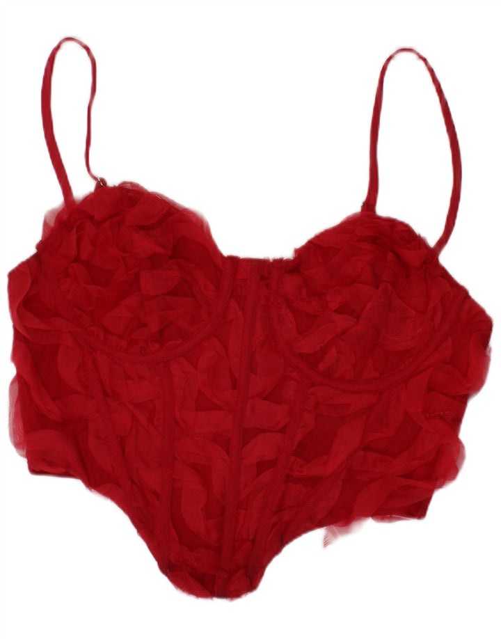 Top corset Bershka pentru femei, roșu mediu, poliester Festival
