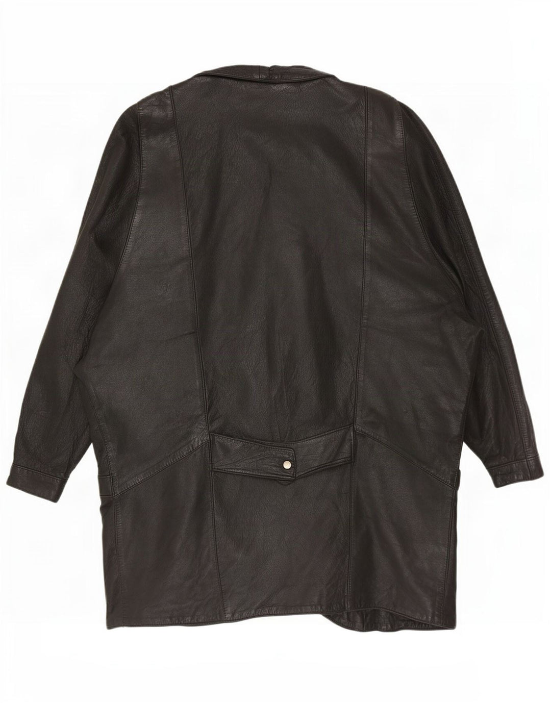 Palton supradimensionat din piele vintage pentru femei UK 12 mediu negru