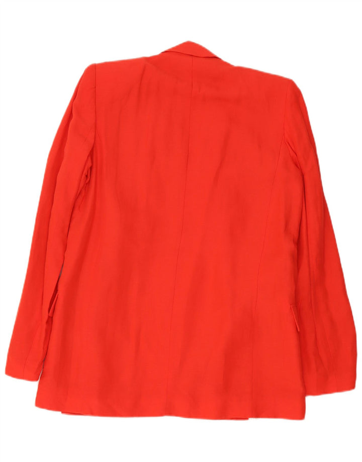 Jachetă Blazer pentru femei, cu tăiere largă, UK 10, mică, roșie, viscoză