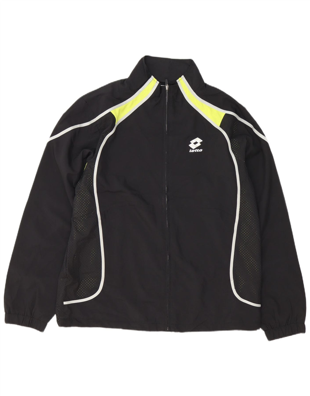 Jachetă de trening pentru bărbați Lotto UK 44/46 2XL Negru Poliester color bloc