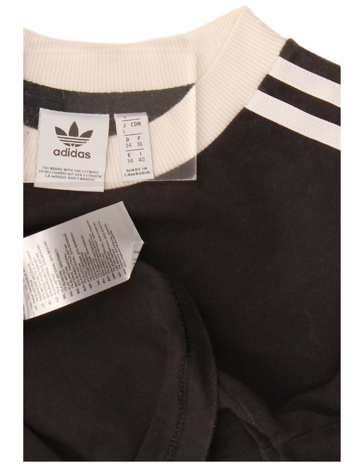 Top femei adidas cu mânecă lungă UK 8 mic bumbac negru