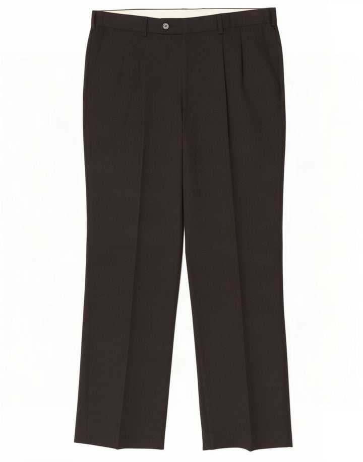 Pantaloni de costum pentru bărbați Farah L36 L30 Poliester negru