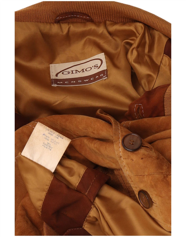 Gimo's Gimo's Mens Suede Bomber Jacket UK 40 Large Beige Leather