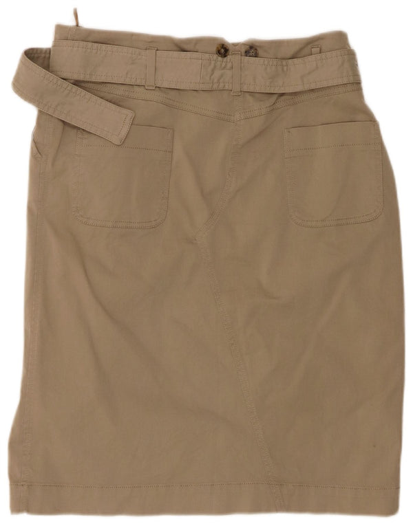 Fusta dreaptă de weekend pentru femei Max Mara UK 14 mare W34 bumbac kaki