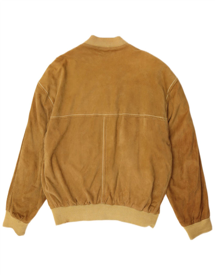 Jachetă bomber de piele intoarsă, hugo Boss, pentru bărbați, EU 48, maro mediu
