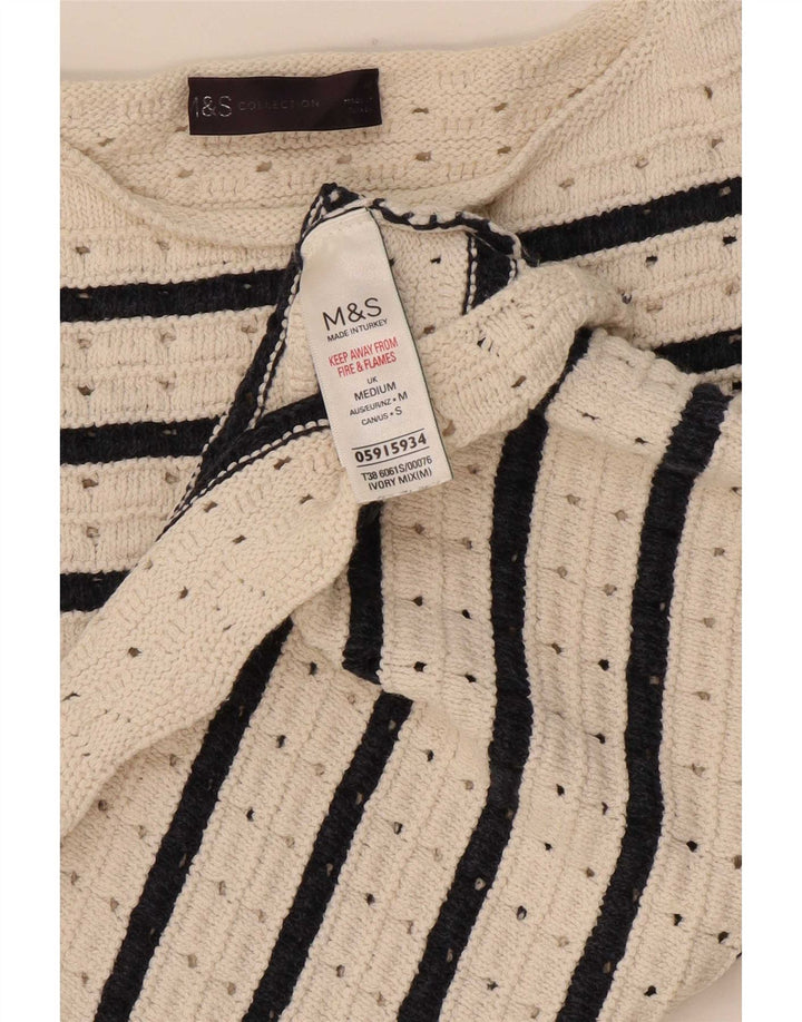 Pulover pentru femei Marks & Spencer cu gât roșu, cu dungi albe medii, UK 12