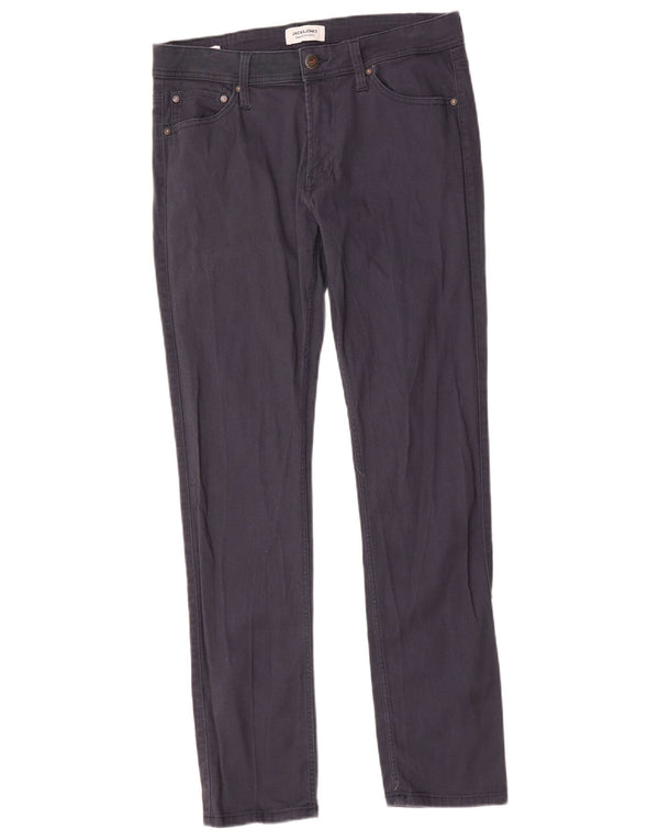 Pantaloni casual drepti pentru bărbați Jack & Jones L32 L32 Bumbac bleumarin