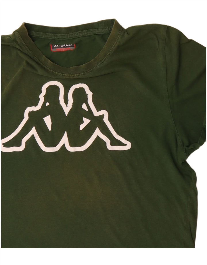 Tricou grafic pentru bărbați Kappa Top din bumbac verde mediu