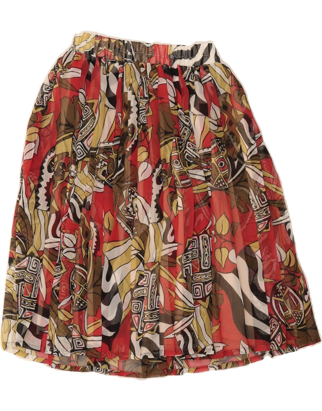 VINTAGE Womens Abstract Pattern Pleated Skirt W30 Medium Multicoloured Vintage Vintage and Second-Hand Vintage from Messina Hembry 