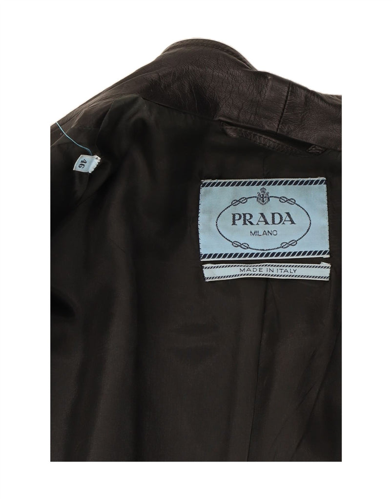 PRADA Mens Leather Jacket IT 46 Small Black Leather Vintage Prada and Second-Hand Prada from Messina Hembry 