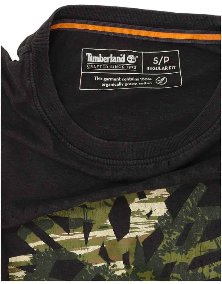 Tricou grafic Timberland pentru bărbați, cu croială obișnuită, mic, negru, bumbac