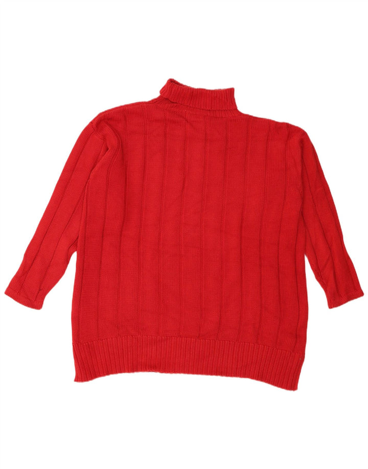 Eddie Bauer Pulover supradimensionat cu gât rulat pentru femei UK 14 Medium Red
