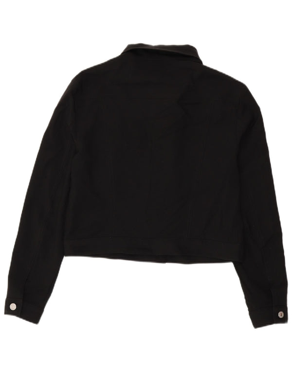 Jachetă Bomber Crop pentru femei Benetton UK 14 Poliester negru mare