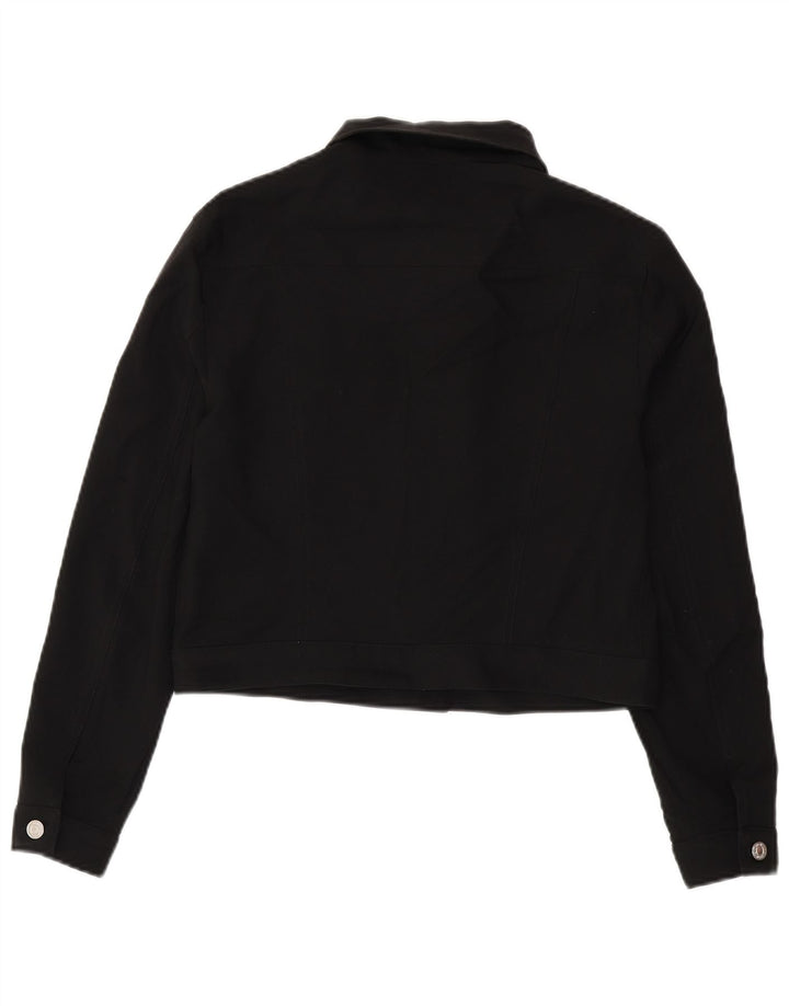 Jachetă Bomber Crop pentru femei Benetton UK 14 Poliester negru mare