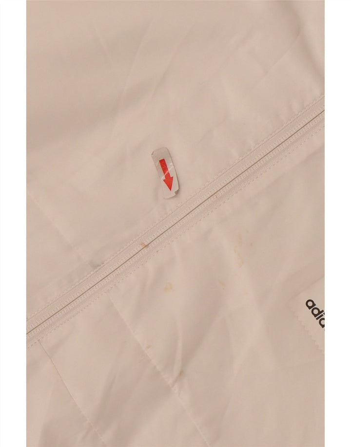 Jachetă Windbreaker cu glugă pentru bărbați Adidas Climalite UK 40 Poliester alb mare