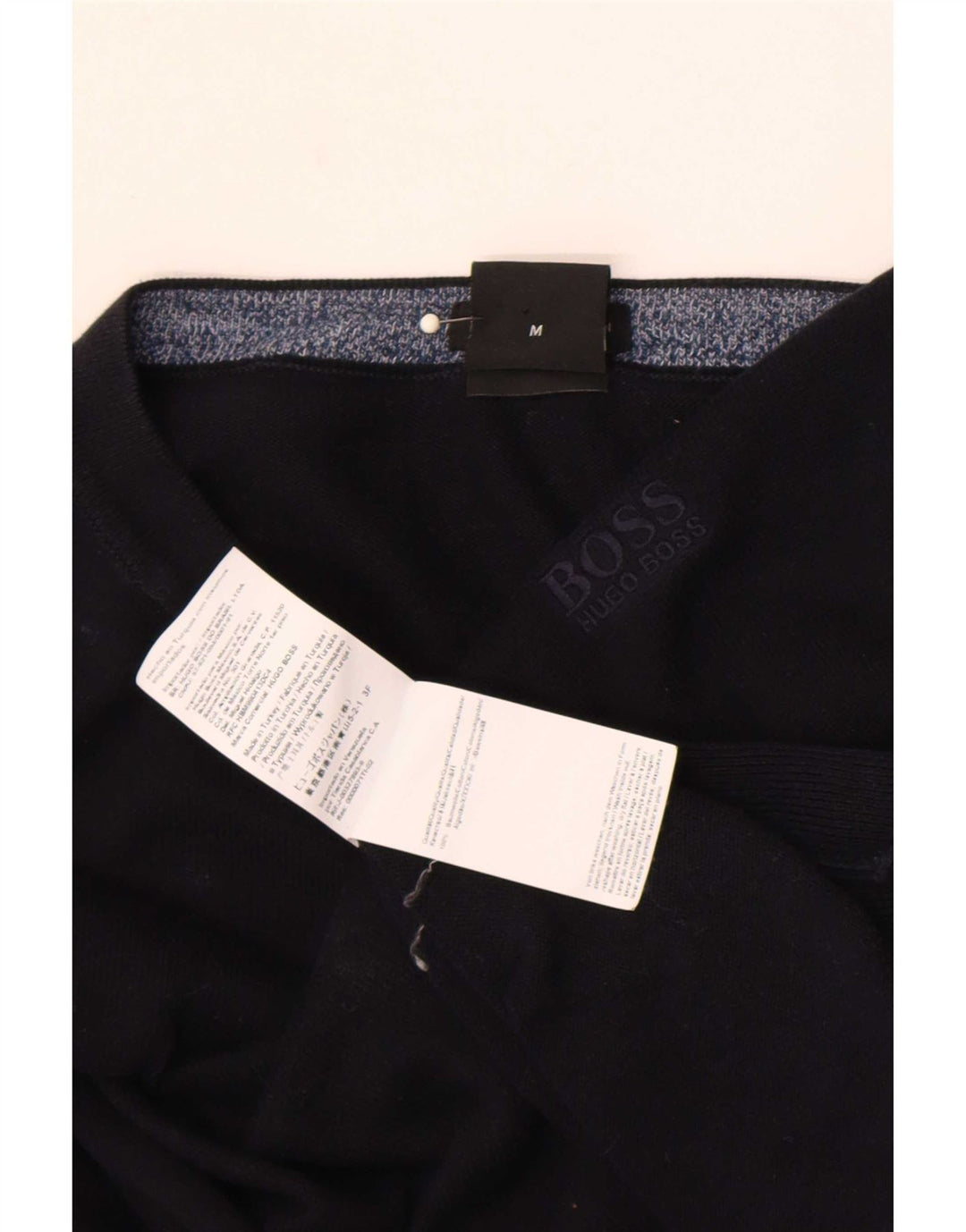 Pulover Hugo Boss pentru bărbați, cu croială normală, cu gât crew, bumbac mediu negru