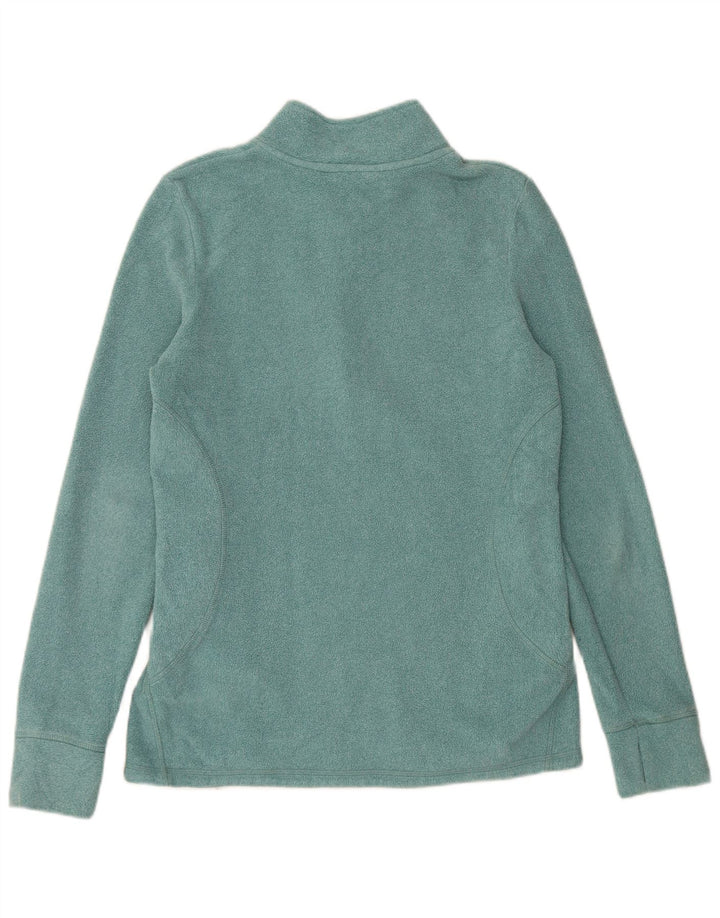EDDIE BAUER Womens Zip Neck Fleece Jumper UK 16 Large Green Polyester