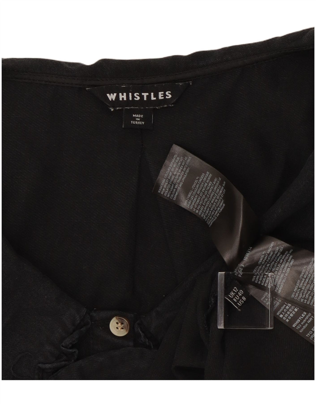 Bluză cu cămașă crop pentru femei Whistle UK 12 Medium Black Lycra