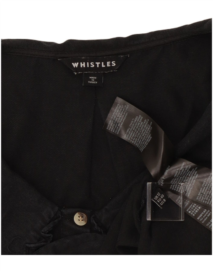 Bluză cu cămașă crop pentru femei Whistle UK 12 Medium Black Lycra