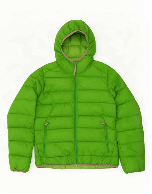 Jack Wolfskin Jachetă căptușită cu glugă pentru femei UK 16 Poliester verde mare