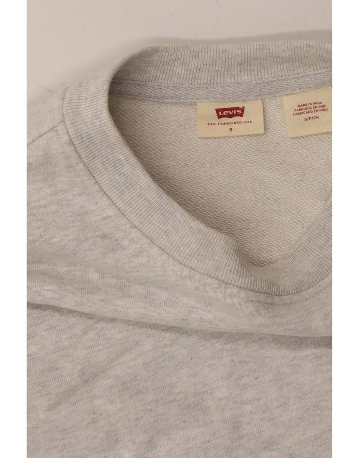 LEVI'S Womens Oversized Sweatshirt Jumper UK 10 Small Grey Cotton Vintage Levi's and Second-Hand Levi's from Messina Hembry 
