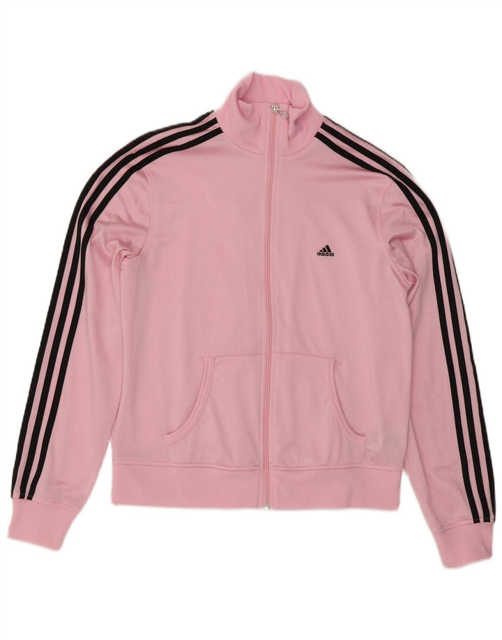 Jachetă de top pentru trening Adidas pentru femei UK 16, mare, roz, poliester