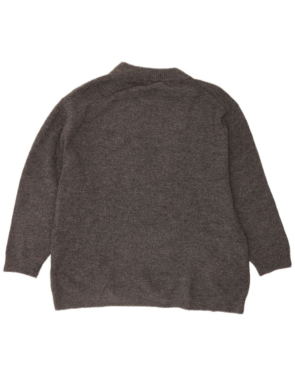 Pulover supradimensionat pentru femei Zara, cu gât crew, UK 14, gri mediu