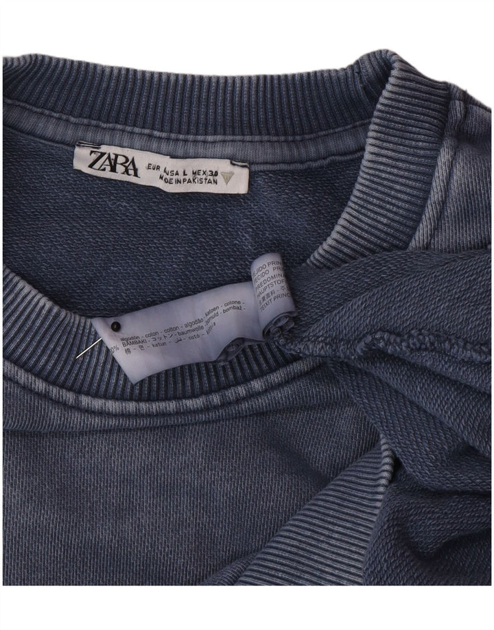 Pulover supradimensionat pentru femei Zara UK 16 mare bumbac bleumarin