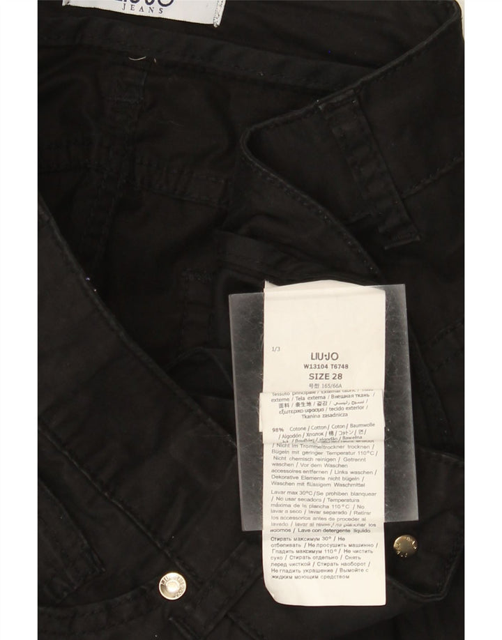 Pantaloni casual subțiri LIU JO pentru femei W28 L29 bumbac negru