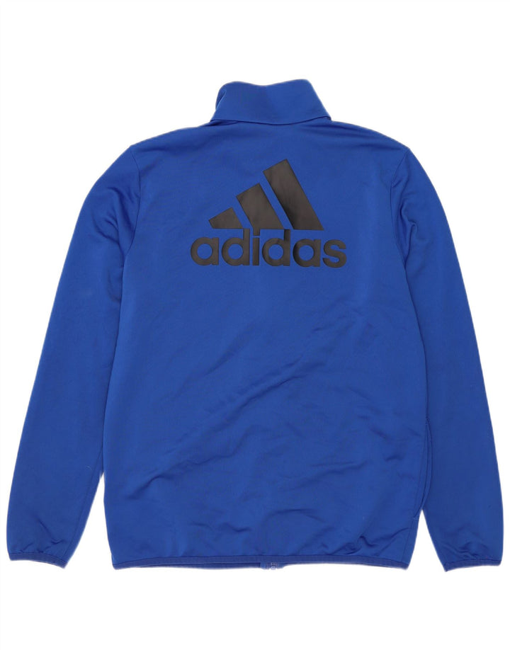 Jachetă de top pentru trening cu grafic pentru băieți Adidas 13-14 ani, poliester albastru