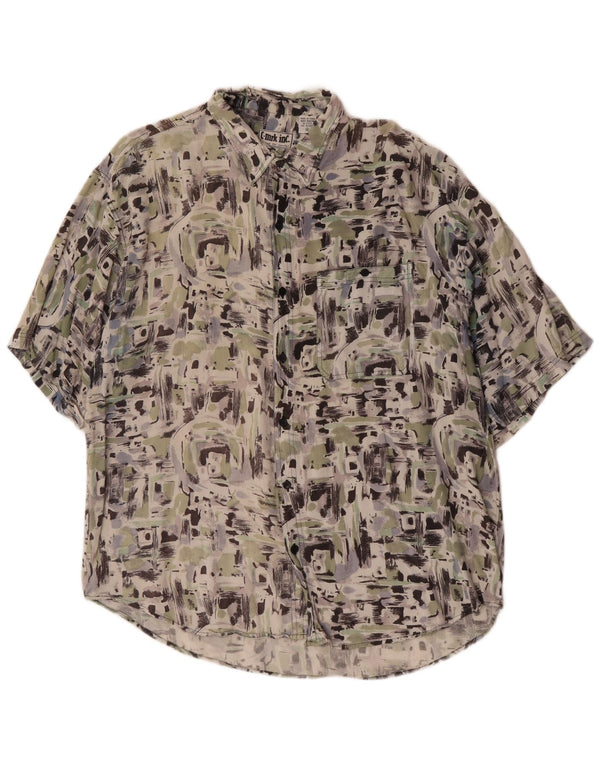 Cămașă cu mânecă scurtă pentru bărbați de epocă, cu model abstract, raion XL multicolor