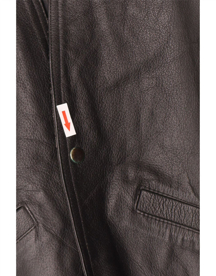 Vestă Western din piele pentru bărbați, neagră, mică