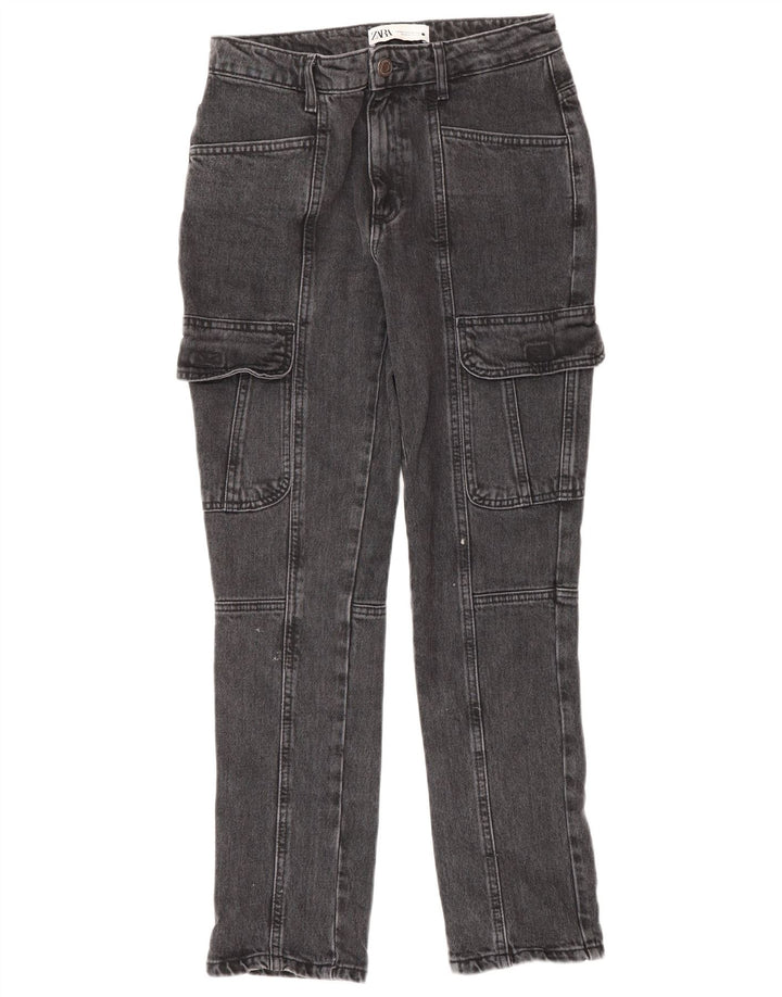 ZARA Womens Cargo Slim Jeans 2XS W24 L28 Grey