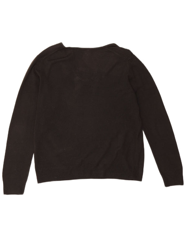 Pulover pentru femei Marks & Spencer cu decolteu în V UK 14, mare, negru, acrilic