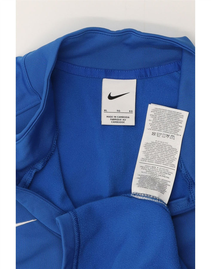 Top de trening NIKE pentru femei, cu fermoar și gât, poliester albastru UK 18 XL