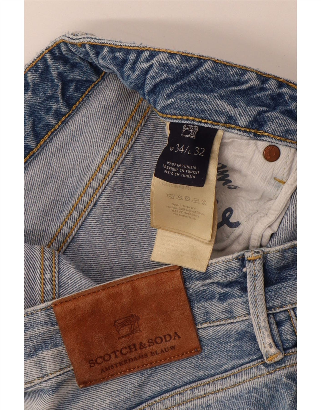 Blugi drepti pentru bărbați SCOTCH & SODA W34 L32 Bumbac albastru