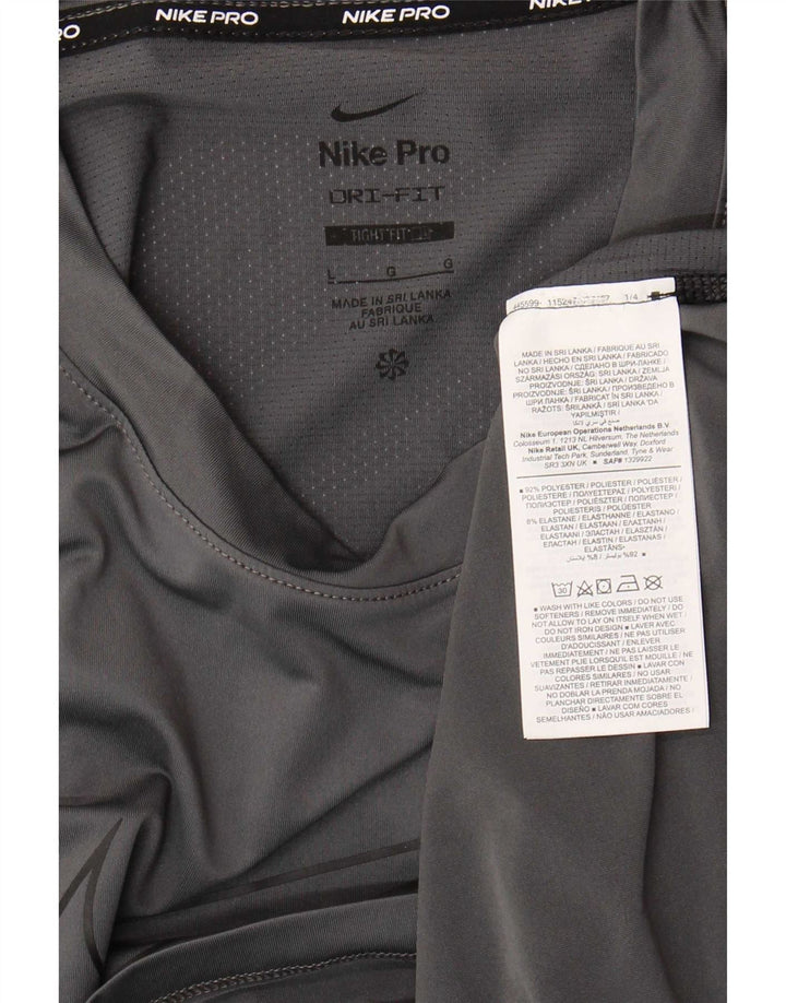Tricou grafic Nike Dri Fit Slim Fit Top mare, gri, poliester