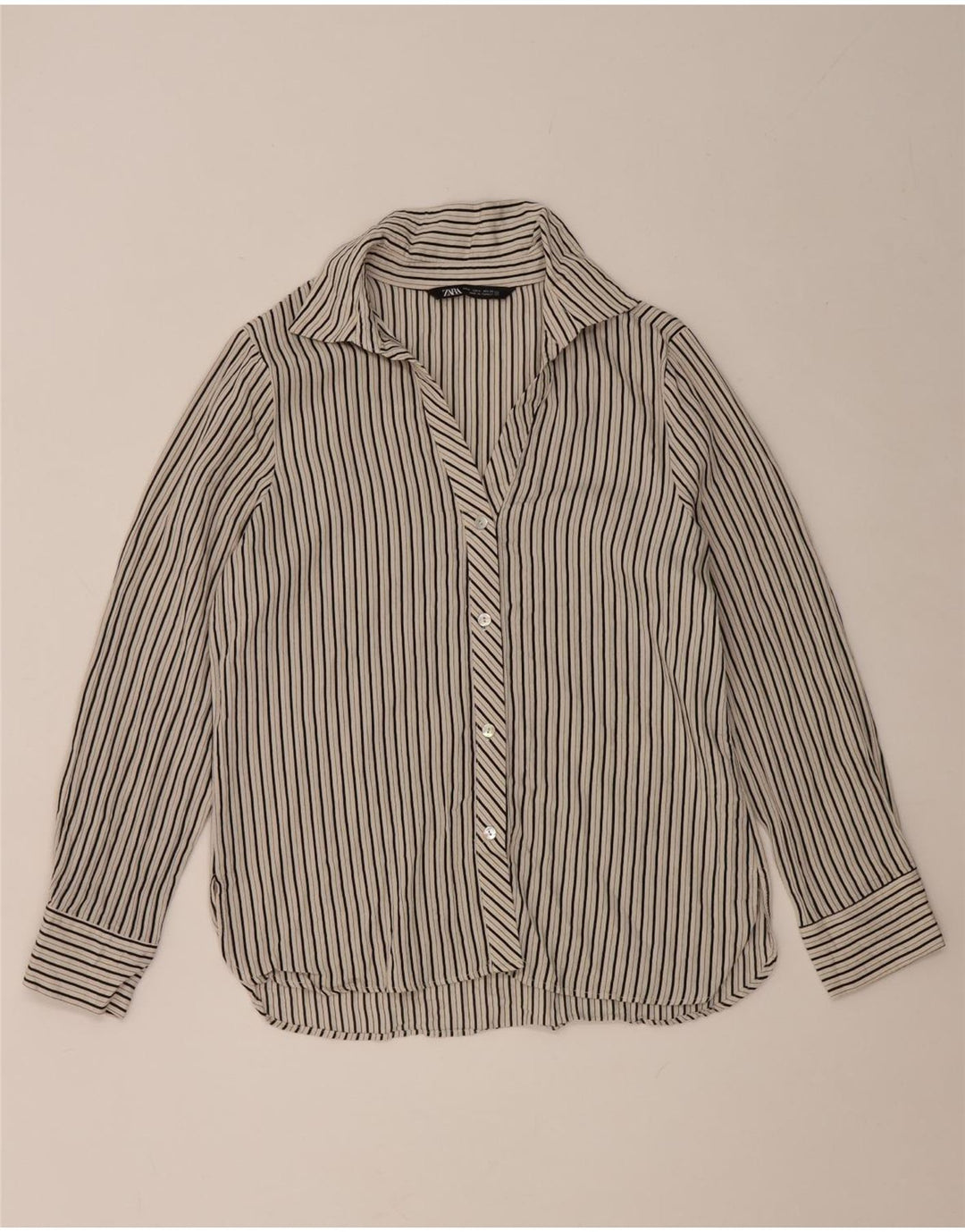 Cămașă pentru femei Zara UK 14 Medium Gri cu dungi