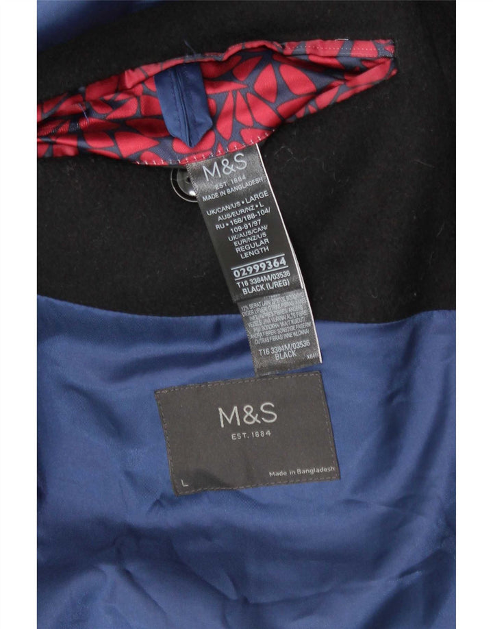 Palton pentru bărbați Marks & Spencer, cu formă regulată, UK 40, mare, negru, clasic