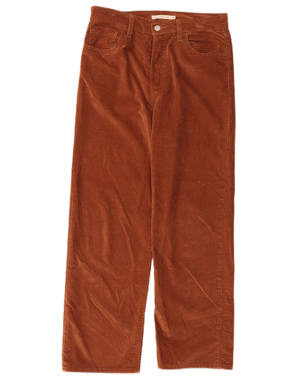 Pantaloni casual din catifea drepte pentru femei Levi's, L29 L27, bumbac maro