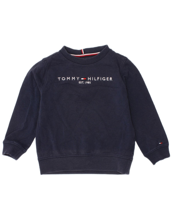 Hanorac grafic Tommy Hilfiger pentru băieți Pulover 3-4 ani Bumbac bleumarin