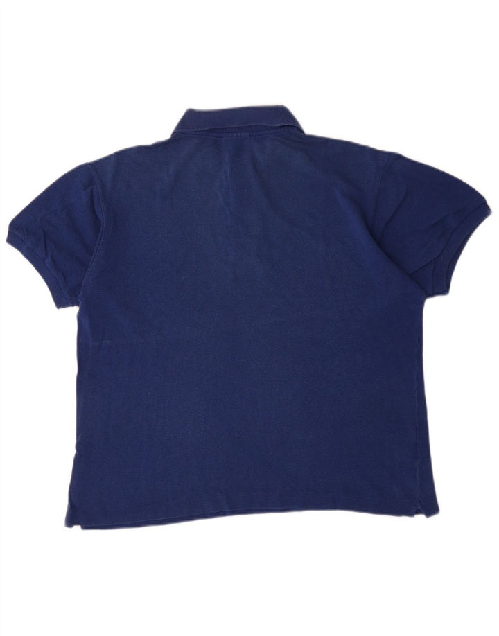 Tricou polo Lacoste pentru bărbați, mărime 4, bumbac albastru bleumarin mediu