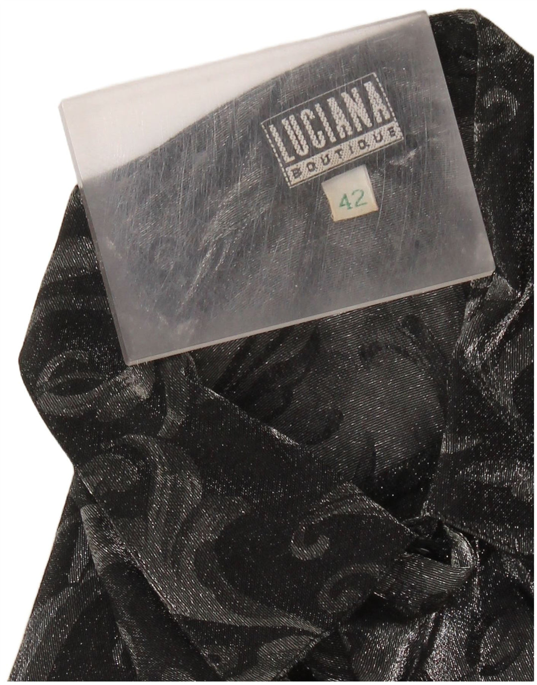 Bluză cămașă cu volane în față pentru femei LUCIANA IT 42 Medium Grey Paisley