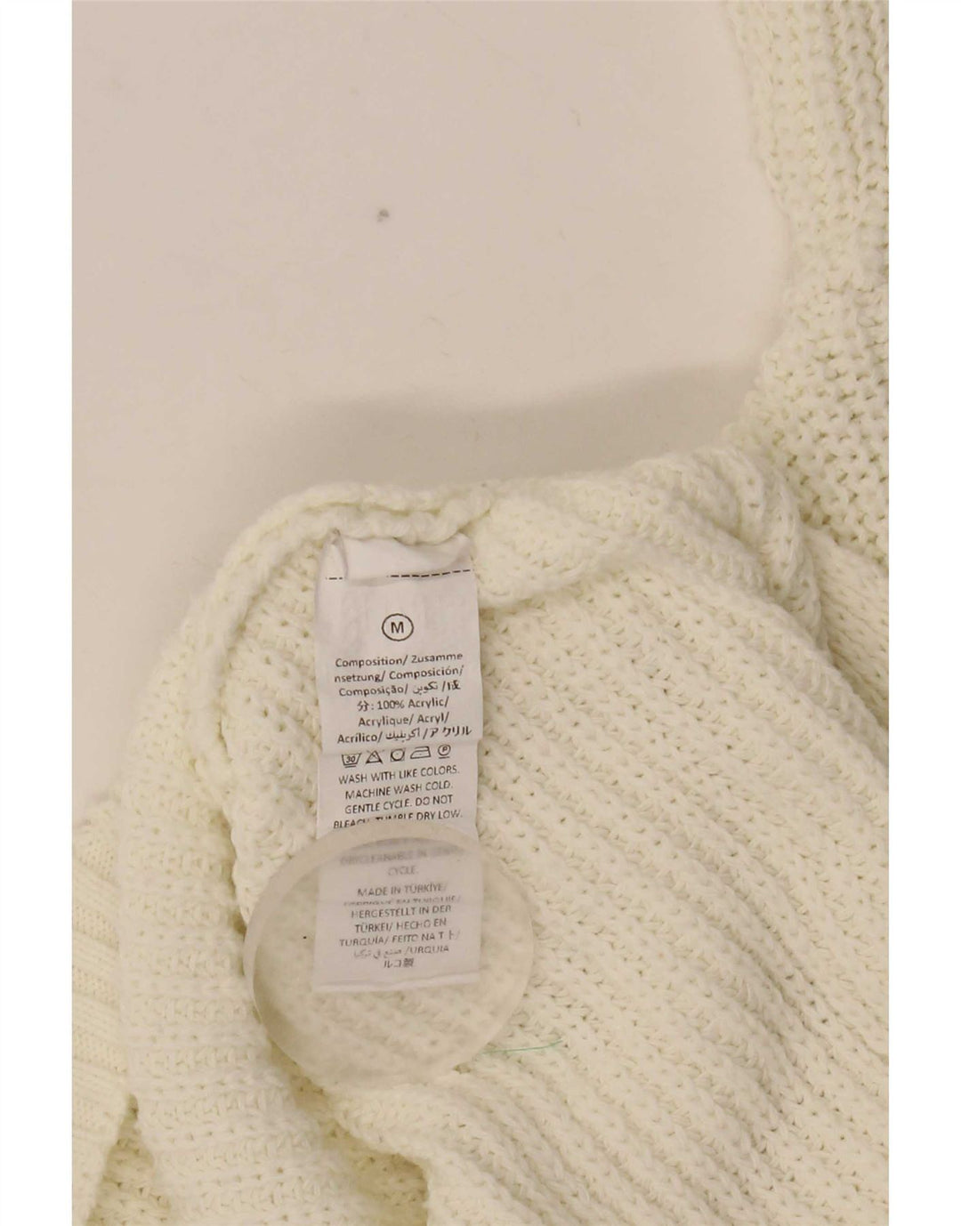 Pulover de damă vintage supradimensionat cu gât de barcă UK 14 Medium White
