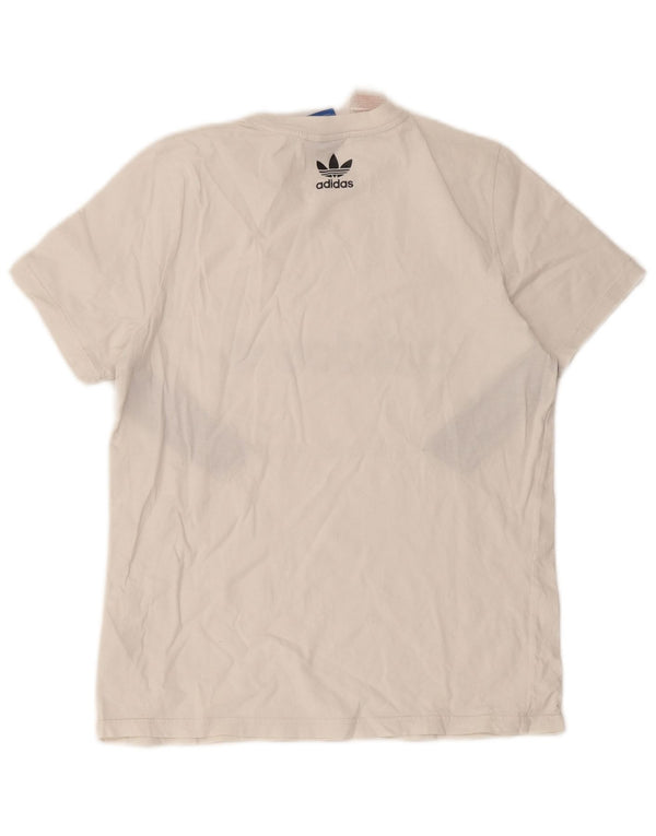 Tricou grafic Adidas pentru băieți Top 13-14 ani, bumbac color bloc alb